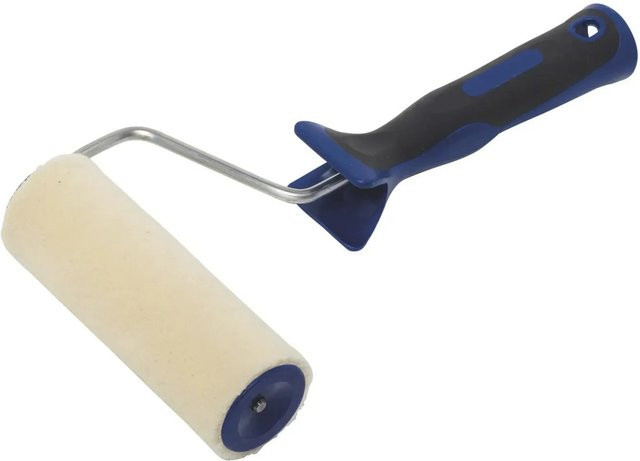 LUX-TOOLS Velours-Roller mit 2K-Softgriff aus Lammfell in Schwarz-Blau, Breite: 15 cm - Bild 1