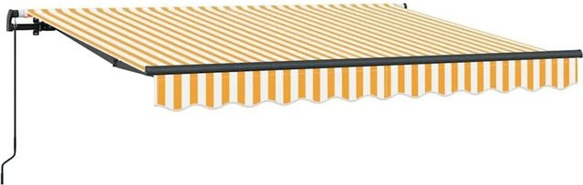 vidaXL Einziehbare Markise Gelb gestreift aus Stoff und Aluminium B/H: 300 x 200 cm - Bild 1
