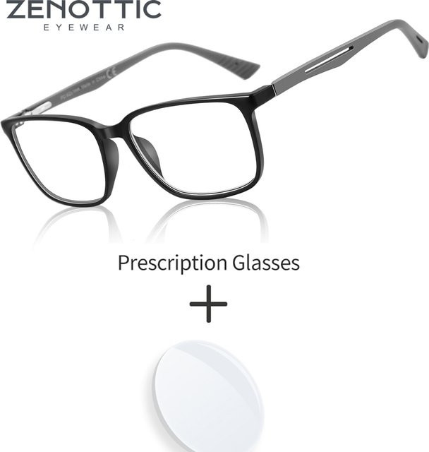 ZENOTTIC Korrektionsbrille, quadratisch, Vollrand, Kunststoff, Schwarz, Unisex - Bild 1