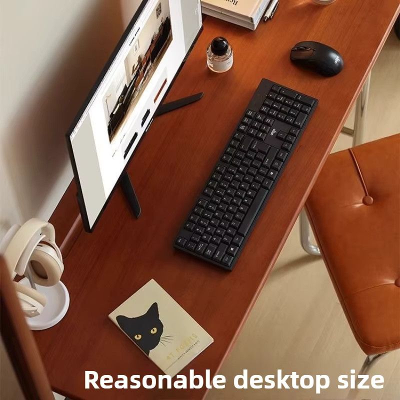 Oeny Retro-Schreibtisch aus massivem Holz und Edelstahl als multifunktionaler Büro- und Computertisch mit Aufbewahrungsmöglichkeit - Bild 2