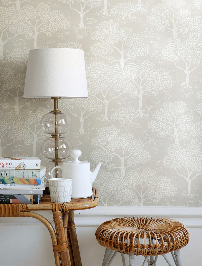 Littlephant Tapete Woodland Notes in Clay Beige - Bild 1