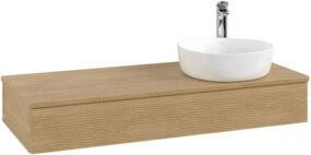 V&B Waschtischunterschrank Antao mit Frontstruktur und Beleuchtung in Honig Eiche, B/T/H: 120 x 50 x 19 cm - Bild 1