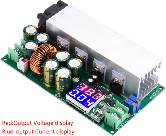 Voktta Buck Converter Modul DC12-80V 20A Einstellbarer Abwärtswandler mit Konstantstrom und Konstantspannung sowie Spannungsstromanzeige in Blau und Multicolour 600W - Bild 1