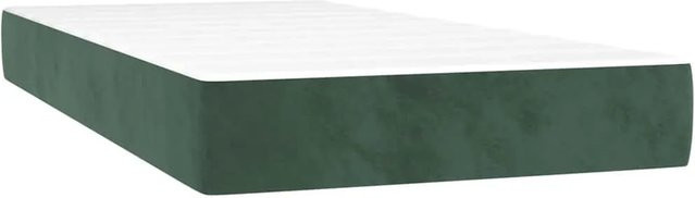 vidaXL Taschenfederkernmatratze aus Samt in Dunkelgrün, B/T/H: 90 x 210 x 20 cm - Bild 1