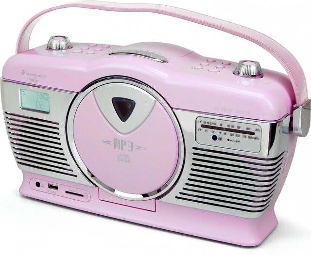 Soundmaster RCD1350PI Retro Radio mit CD, MP3 und USB in Pink - Bild 1