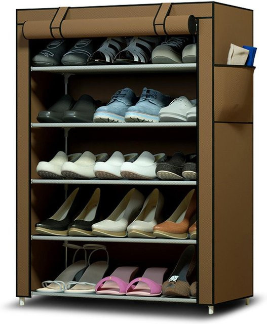 TOMTOP JMS Schuhregal aus Stahlrohr in Kaffeebraun - Bild 1