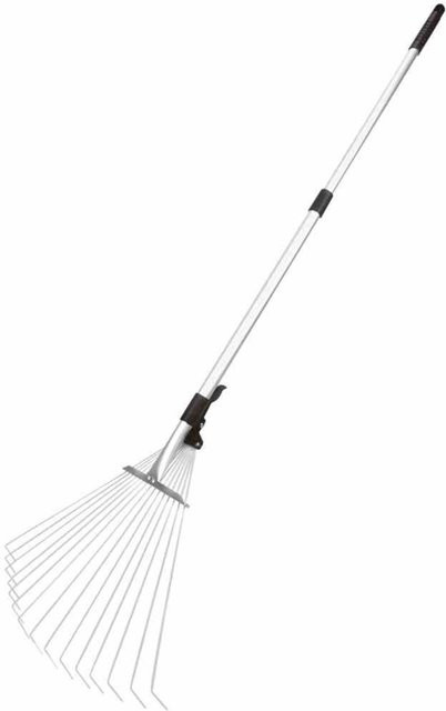 SIENA GARDEN Teleskop-Rechen aus Aluminium in Silber, Breite: 50 cm, Länge: 160 cm - Bild 1