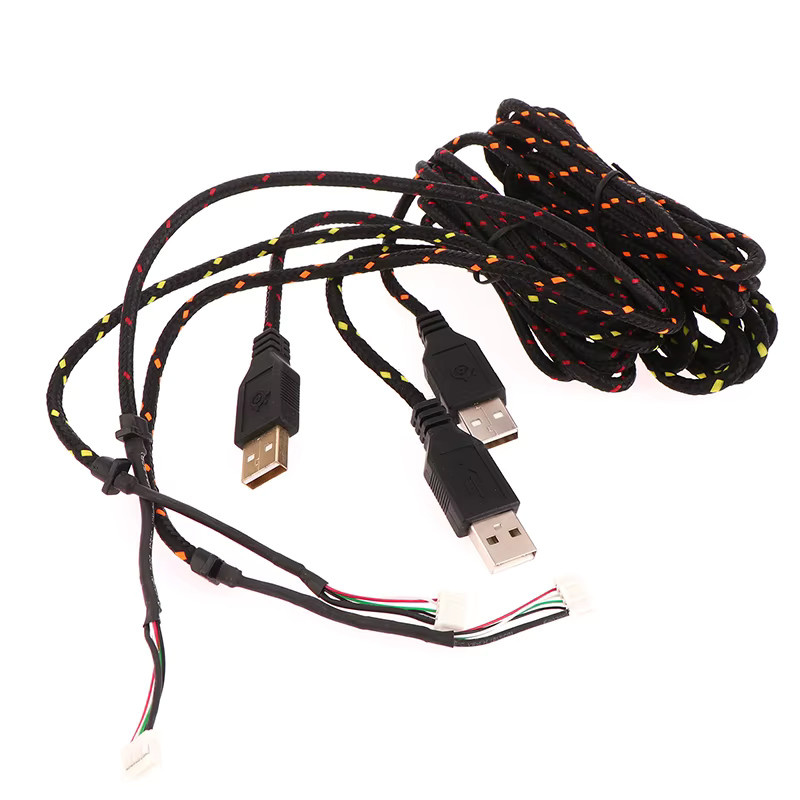 Steelseries Ersatz USB-A Maus-Kabel aus Nylon in Orange und Weiß - Bild 2