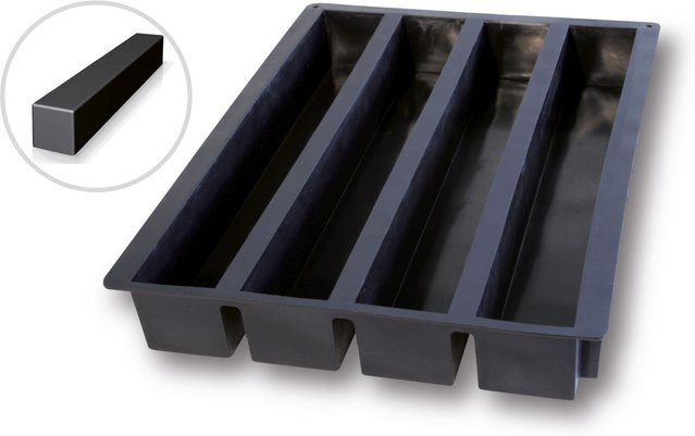 Schneider Silikonbackform Rinne, schwarz, 2401 ml, B: 40 cm, T: 60 cm, H: 7 cm - Bild 1