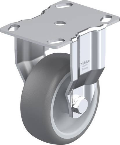 Blickle Bockrolle BKPA-TPA 80G in Grau/Silber mit Schraubbefestigung, Rad-Durchmesser: 80 mm, Tragfähigkeit: 100 kg - Bild 1