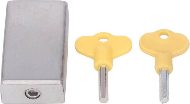TOMTOP JMS Fenstersicherung für Schiebetürfenster aus Edelstahl in Beige mit 2 Schlüsseln zur Kindersicherung - Bild 1