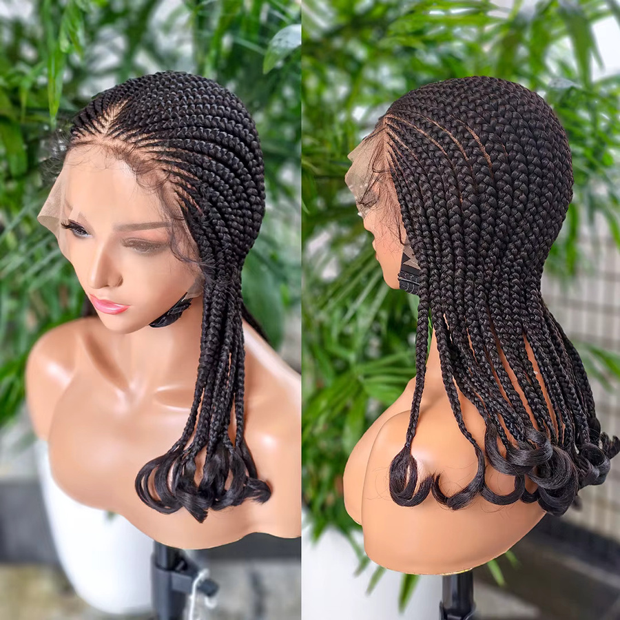 Ultimate Synthetische Cornrows Perücke, Vollspitze mit Babyhaar, Unisex, 45,7 cm - Bild 3