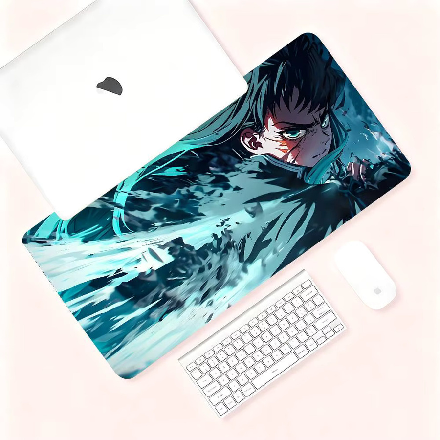 Großes M-Muichiro Mauspad mit Landschafts-Design in Multicolour als Schreibtischunterlage für Laptop und Tastatur - Bild 2