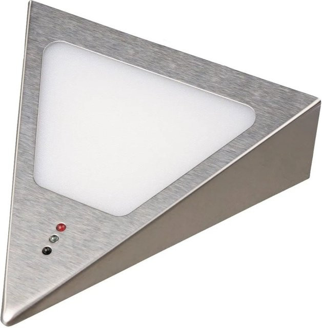 Kalb Dreieck LED Unterbauleuchte mit Sensor und Dimmfunktion, Edelstahl Gebürstet, Warmweiß, 1er Set - Bild 1