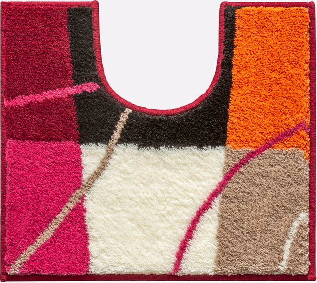 Rutschfeste Badematte aus Polyacryl in Pink, Orange und Multicolour, geeignet für Fußbodenheizung - Bild 1