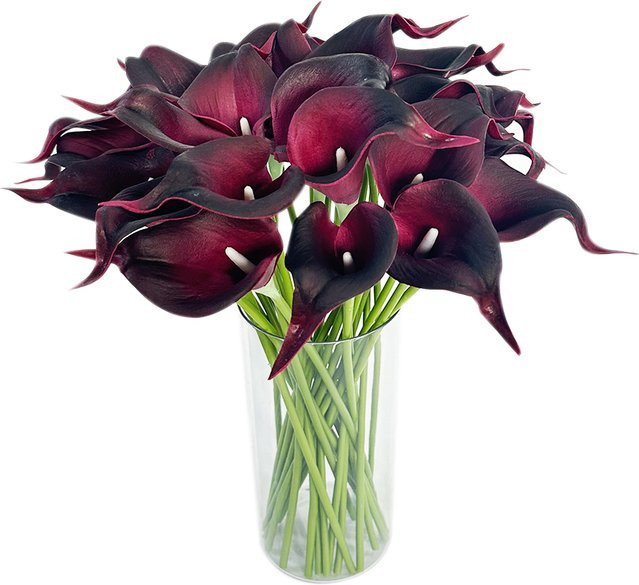6 Stück künstliche Calla-Lilien von MUFU in Weiß aus PU für Tischdekoration und Hochzeiten - Bild 1