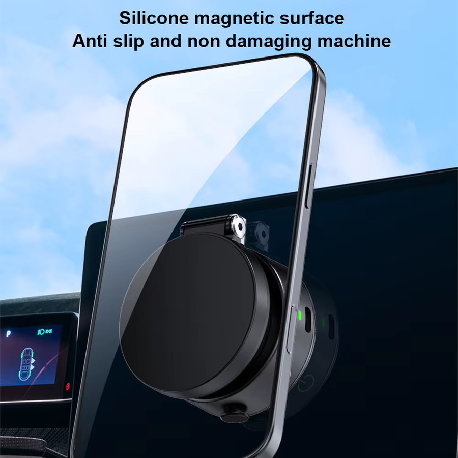 TCYATO MagSafe Magnetische Vakuum-Autohalterung für iPhone in Schwarz, 360 Grad drehbar und zusammenklappbar - Bild 4