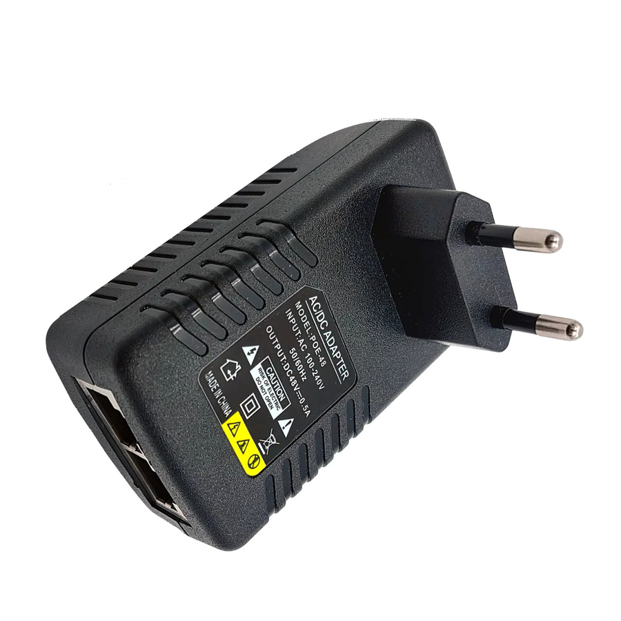 JIENUO 48V POE Netzteil Adapter 0,5 A mit EU-Stecker in Schwarz für CCTV Sicherheitskameras, IP-Kameras, Injektoren, Router und NVR - Bild 4