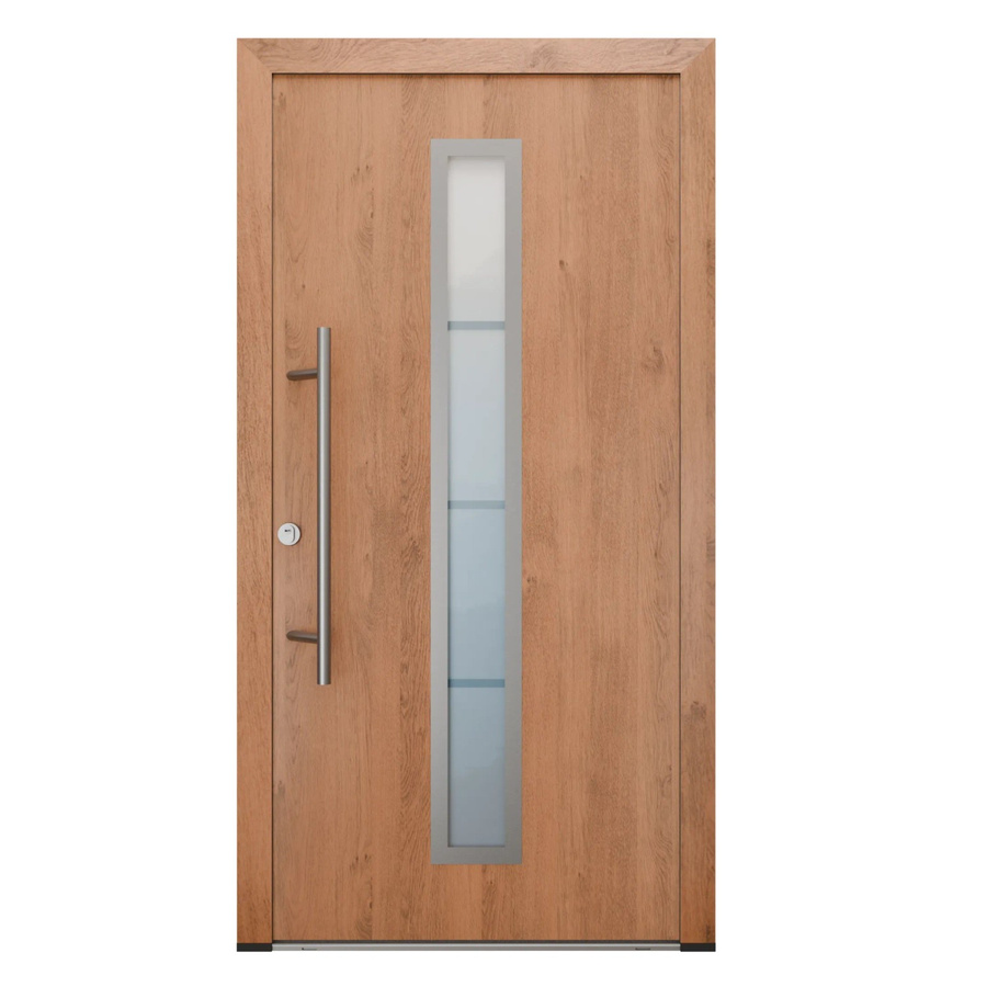 FM Türen Innentür AS68 Modell 01 Winchester Links mit Glaseinsatz und Beschläge Set, Braun, B: 100 cm, H: 210 cm - Bild 2