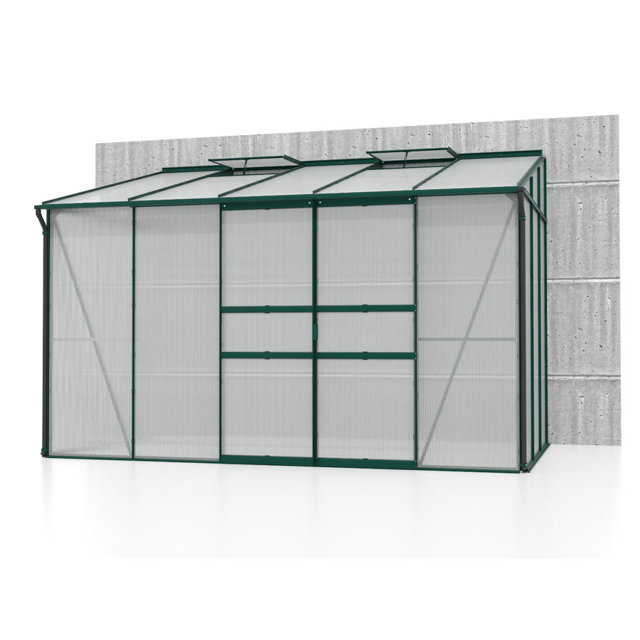 Vitavia Anlehn-Gewächshaus Ida 6500 in Smaragdgrün mit 6,5 m², Polycarbonat-Platten und Aluminiumrahmen - Bild 2