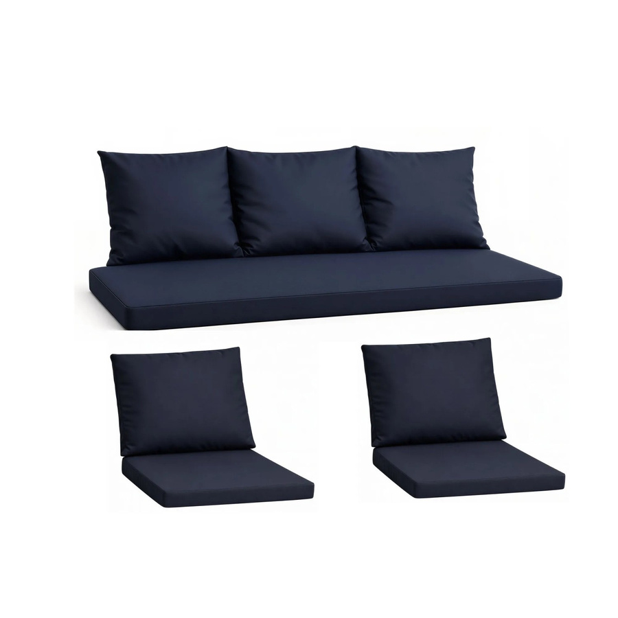 Setgarden Komfort Set Gartenloungekissen für Technorattan-Möbel in Marine Blau, 1-teilig, B: 160 cm, T: 50 cm - Bild 2