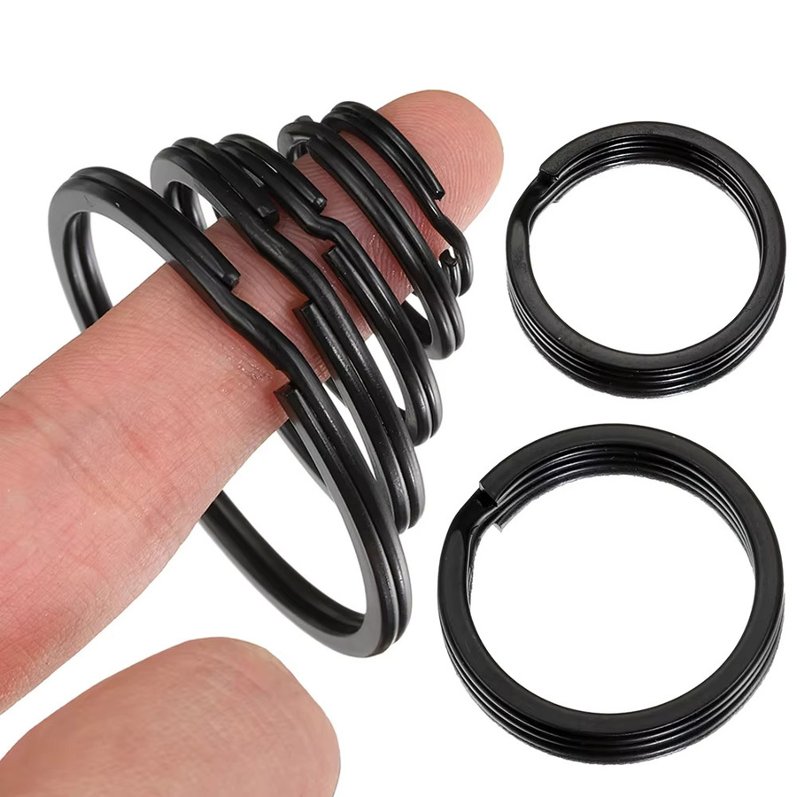 MINGXUAN Schlüsselanhänger, Metall, rund, schwarz, Unisex - Bild 4