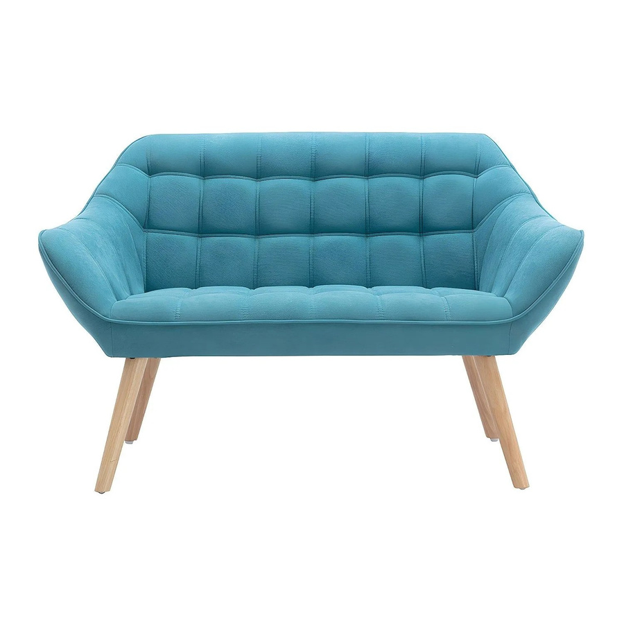 Vente-unique Sofa Caserta in Türkisblau ohne Schlafmöglichkeit mit Stoffbezug, Breite: 127 cm - Bild 2