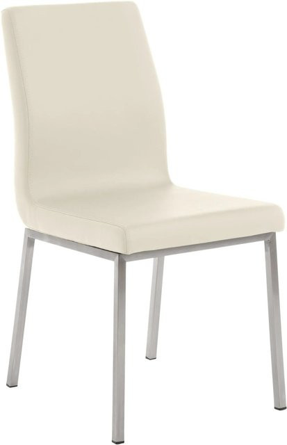 DELUKE Esszimmerstuhl TUTOR in Creme aus Kunstleder mit Edelstahlgestell, B/T/H: 40 x 50 x 88 cm - Bild 1