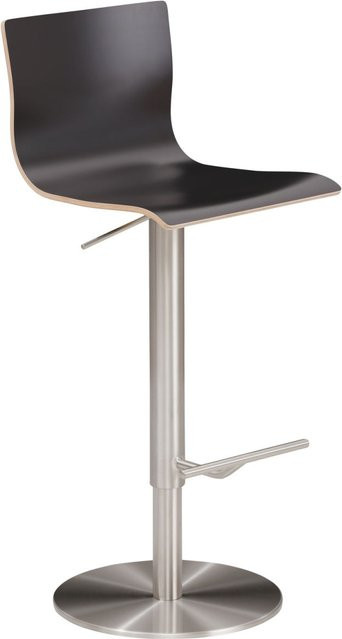Mayer Sitzmöbel Barhocker höhenverstellbar mit Holzsitz in Anthrazit und Edelstahlgestell, B/T/H: 39,5 x 43 x 81 cm - Bild 1
