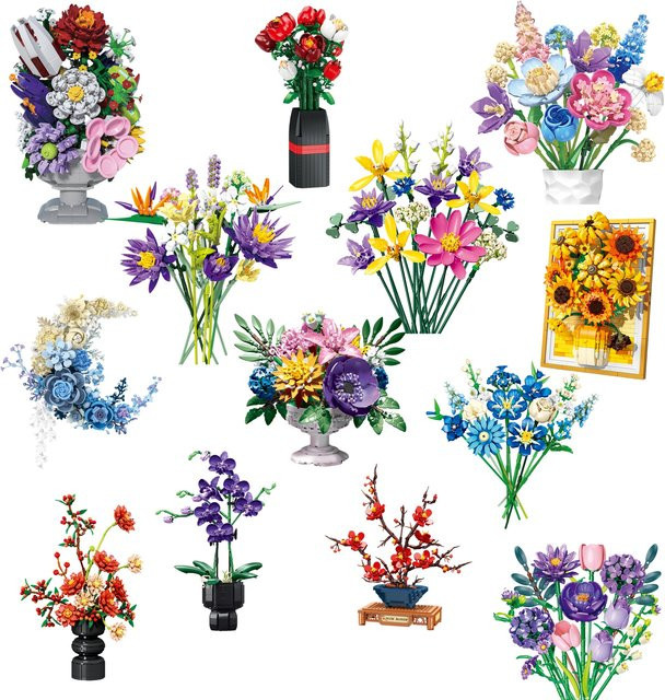 JAKI Botanische Sammlung Blumen-Set, Bauklötze, Natur, Bunt - Bild 1