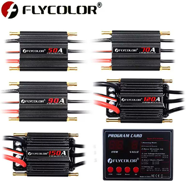 Flycolor Bürstenloser ESC Geschwindigkeitsregler für RC-Boot, Schwarz - Bild 1