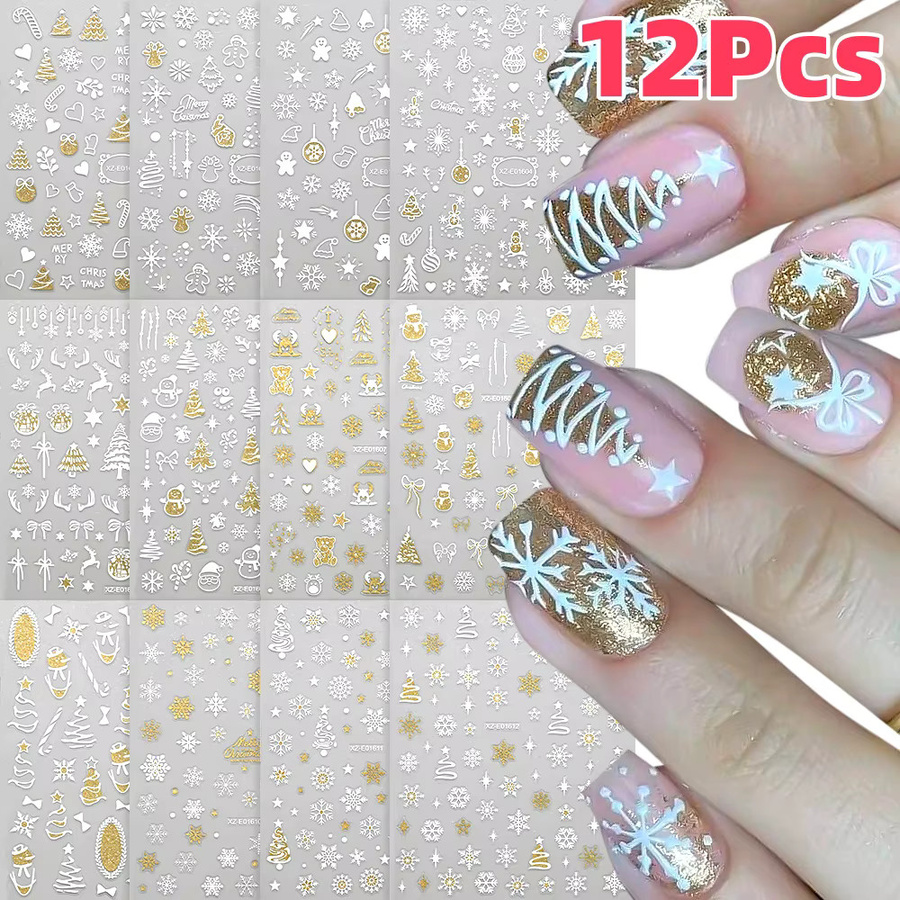 MAFANAILS Nagelaufkleber, Gold, Schimmernd, 12 Stück, Unisex - Bild 5