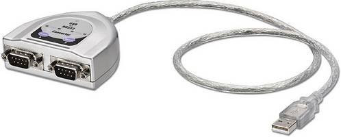 Lindy USB zu RS-232 Serieller Adapter 2-fach in Silber, Länge: 0,60 m - Bild 1