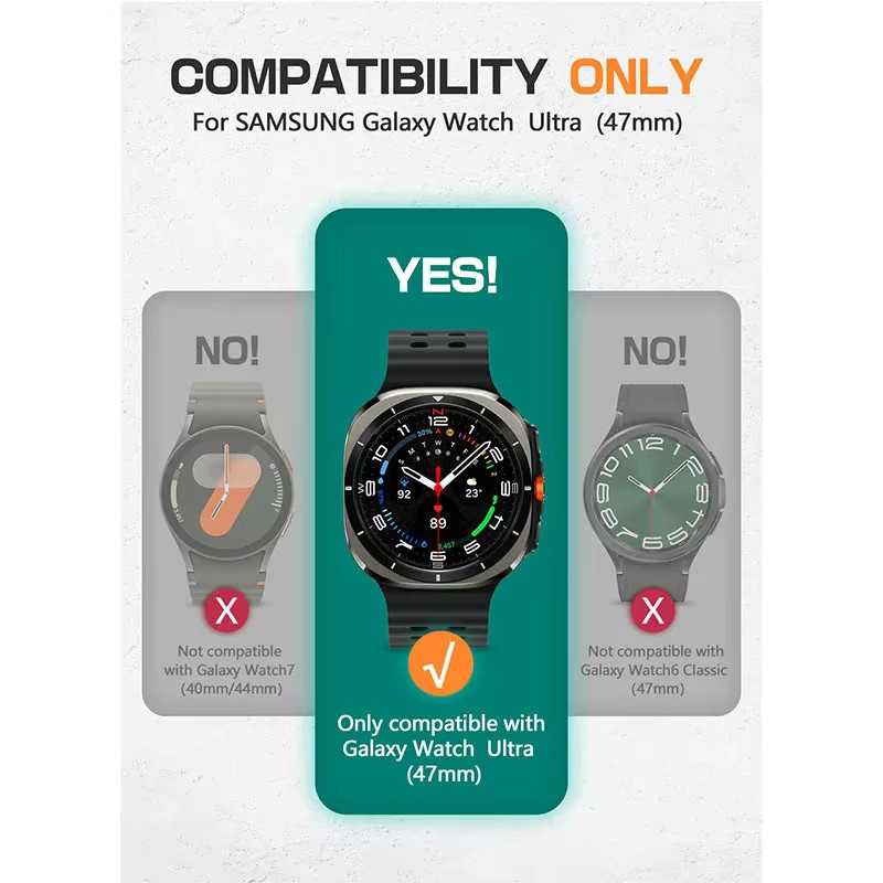 Supcase Schutzhülle für Samsung Galaxy Watch Ultra 47mm, Silikon, Schwarz - Bild 2