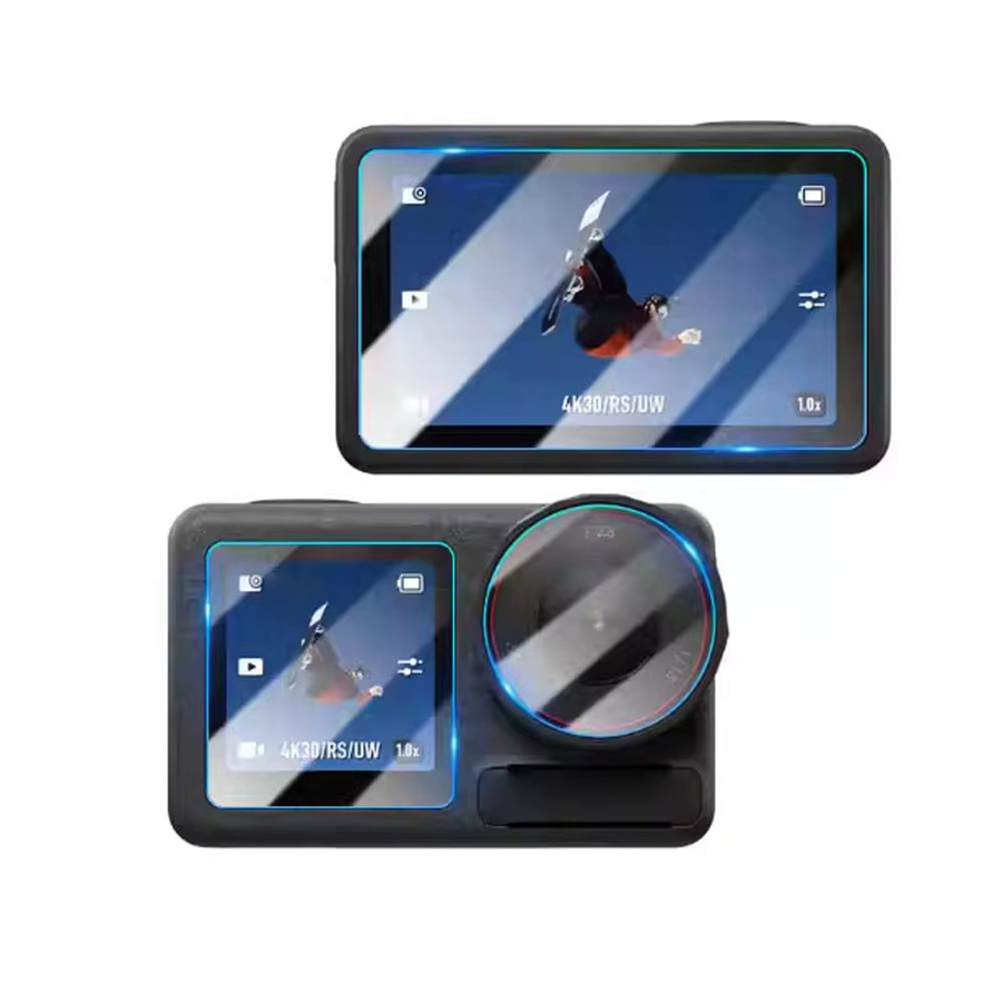 DJI Osmo Action 6 Displayschutzfolie aus gehärtetem Glas mit gebogener Kante, transparent - Bild 5