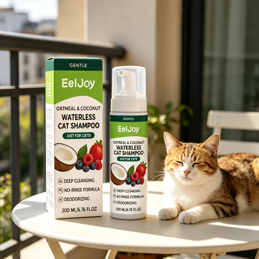 EelJoy Wasserloses Katzenshampoo zur Tiefenreinigung und Geruchsentfernung mit beruhigender Hautpflege, 200ml - Bild 4