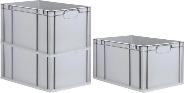 PROREGAL Spar Set 3x Eurobox Nextgen Economy Transportboxen mit geschlossenen Griffen, Grau, H x B x T: 32 x 40 x 60 cm - Bild 1