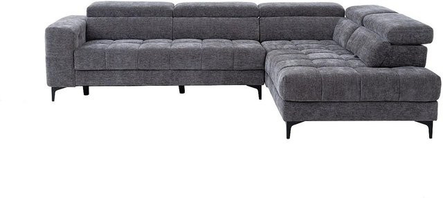 Vente-unique Relaxsofa Moniso in Anthrazitgrau, L-Form mit elektrischer Sitzfunktion und Schlaffunktion, Breite: 298 cm - Bild 1