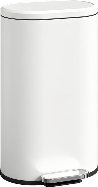 HOMCOM Mülleimer Küche 30 Liter Treteimer mit Soft-Close-Deckel und herausnehmbarem Innenbehälter, Cremeweiß, B: 36,5 cm, T: 31 cm, H: 61 cm - Bild 1