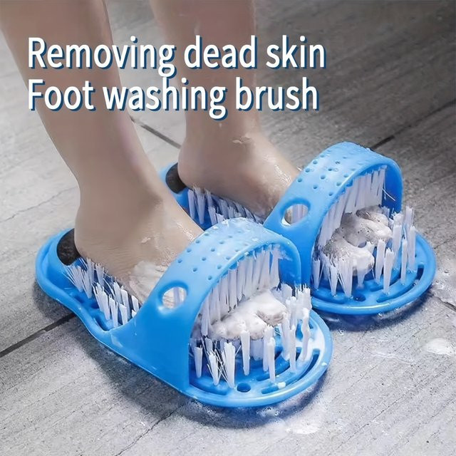 YOCITY Dusch-Fußreiniger Massagebürste mit Fußraspel, Blue, Unisex - Bild 1