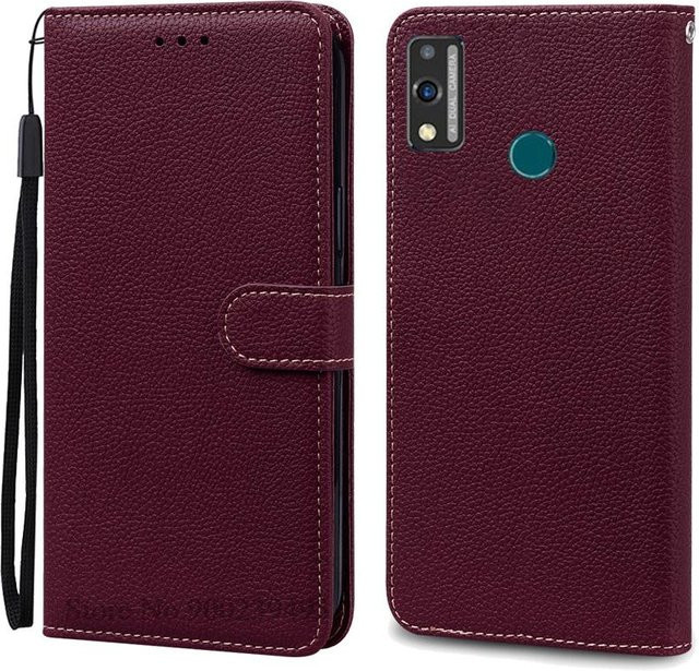 Lederhülle für Honor 9X Lite (JSN-L21, JSN-L22, JSN-L23) als Brieftasche Flip-Case in Weinrot - Bild 1