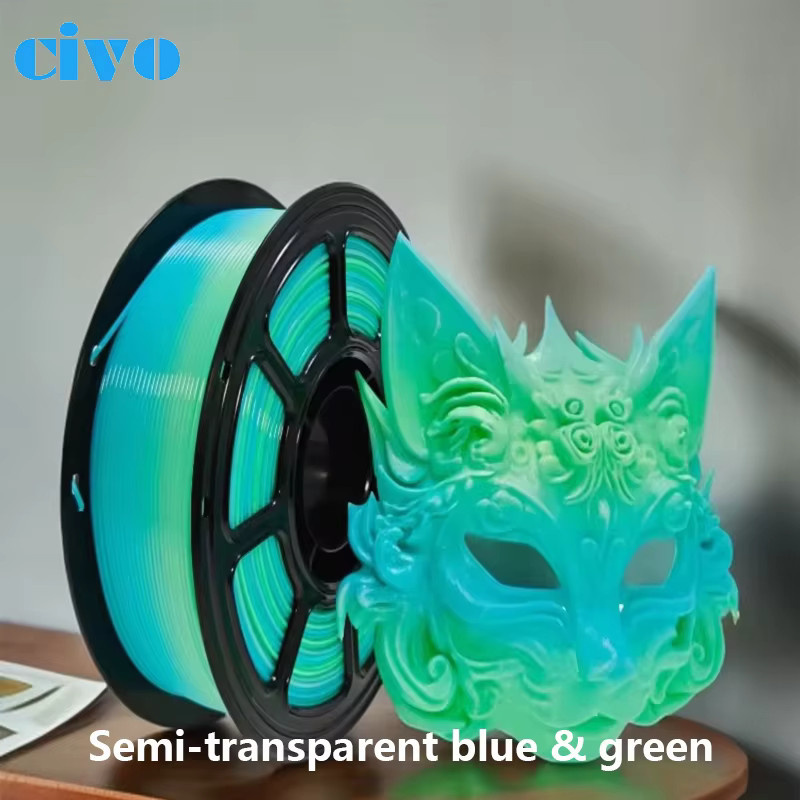 Civo PETG 3D-Druckfilament Regenbogenfarben Halbtransparent 1,75mm 1kg für FDM-Drucker - Bild 2