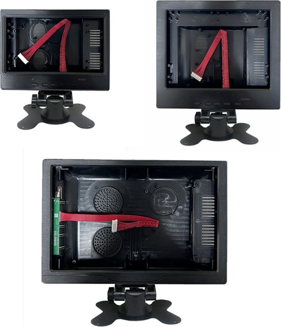 Heyman DIY LCD Display Panel Gehäuse Rahmen in Schwarz mit verstellbarem Ständer für 7 Zoll Monitore - Bild 1