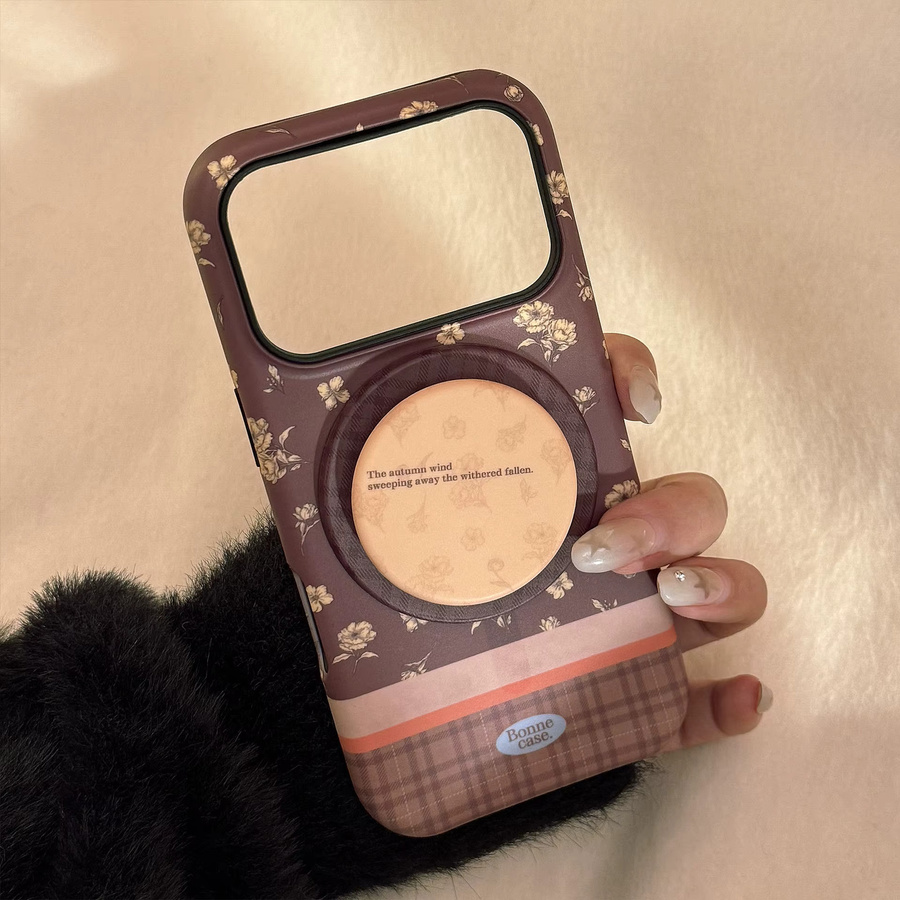 MUQGEW Magnetische iPhone Schutzhülle mit Koreanischem Blumen-Design, Stoßfestes Hard Cover, Multicolour - Bild 4