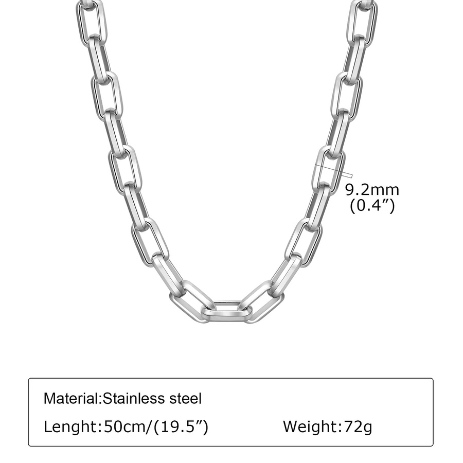 Vnox Halskette, Edelstahl, Silber, 9,2 mm, Unisex - Bild 4