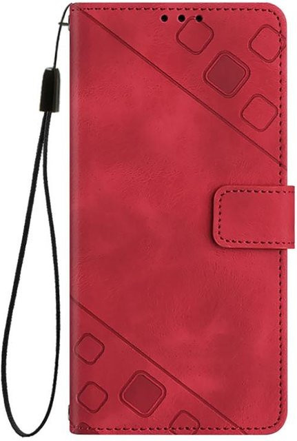 Leder-Flip-Wallet Schutzhülle für Blackview A52 Pro A53 Oscal Modern mit Kartensteckplatz in Rot - Bild 1