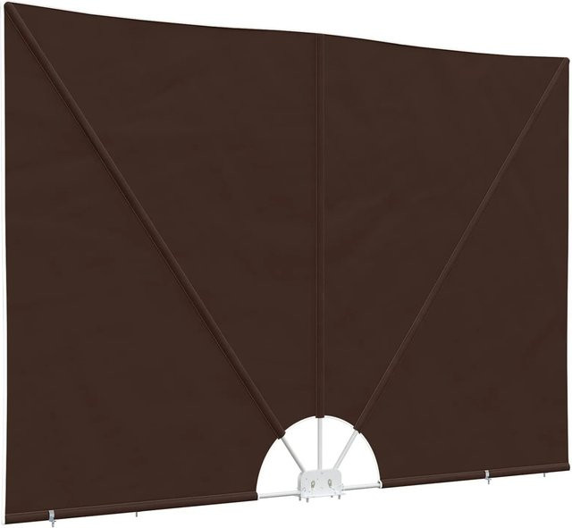 vidaXL Balkon Sichtschutz aus Polyester in Braun, B: 240 cm, H: 160 cm - Bild 1