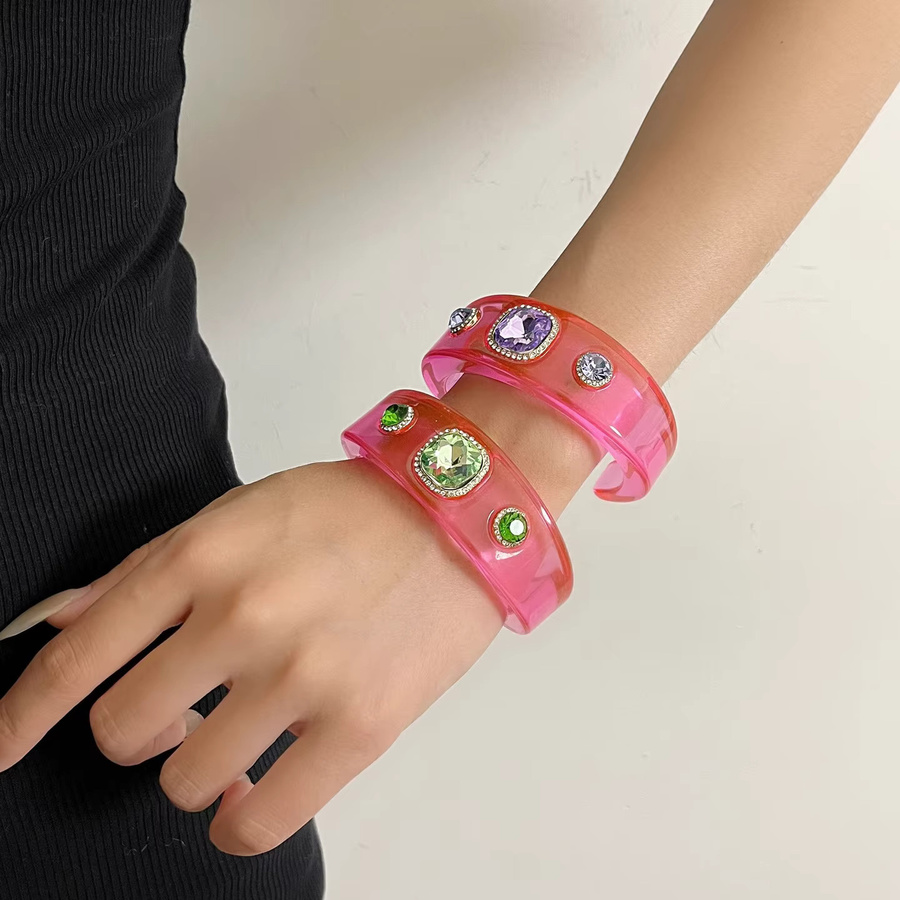 HangZhi Armband, C-förmig, Strassharz, bunt, Damen - Bild 2