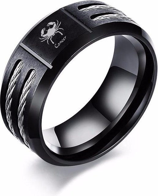 Vnox Ring, Edelstahl, Schwarz, Herren - Bild 1