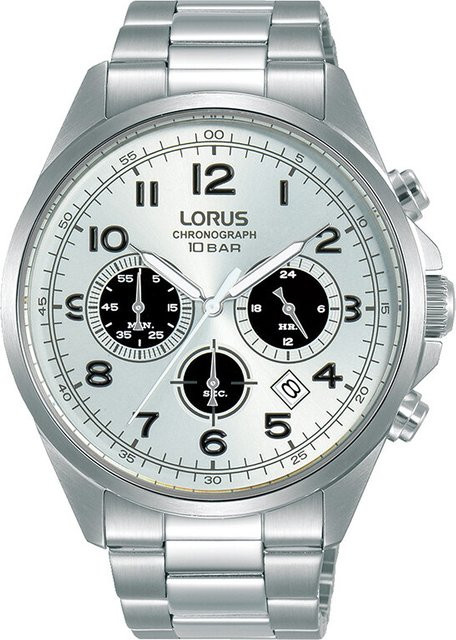Lorus Chronograph, Quarz, Edelstahl, Silber, 43 mm, Herren - Bild 1